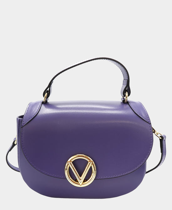 Leather Metal Logo Crossbody Bag view 