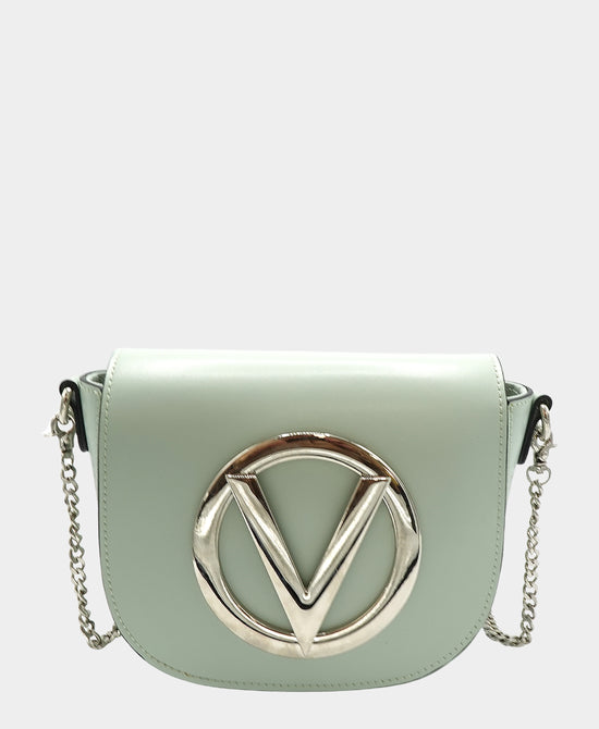 Leather Metal Logo Crossbody Bag view 