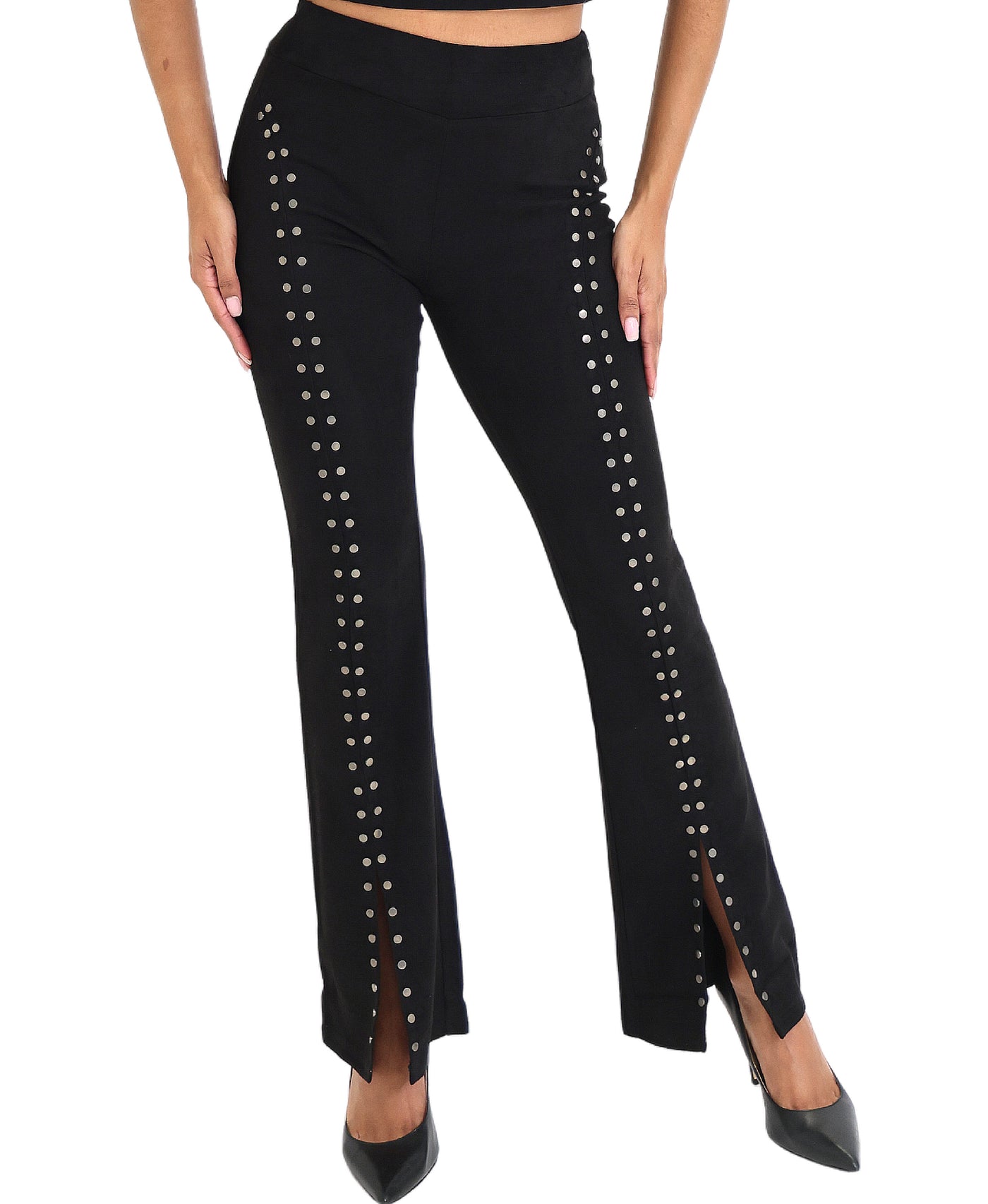 Faux Suede Pants w/ Studs view 1