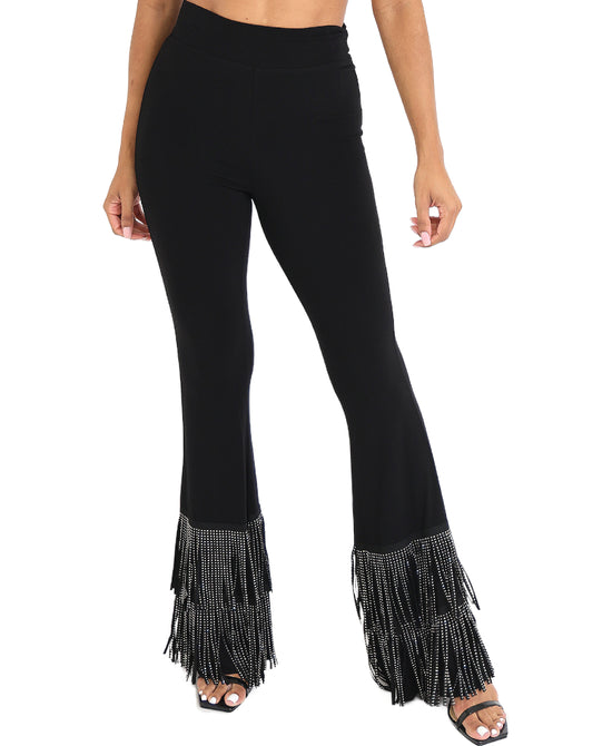 Pants w/ Tiered Crystal Fringe view 