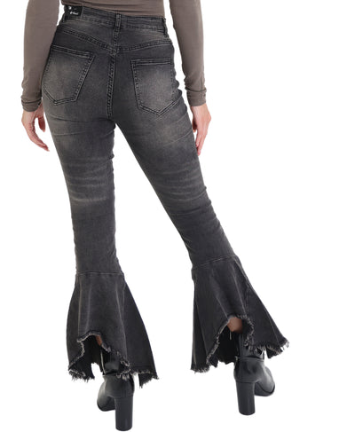 Bell Bottom Jeans w/ Frayed Bottom image 2