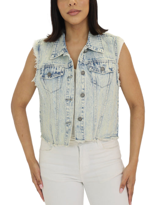 Denim Vest w/ Sequins view 