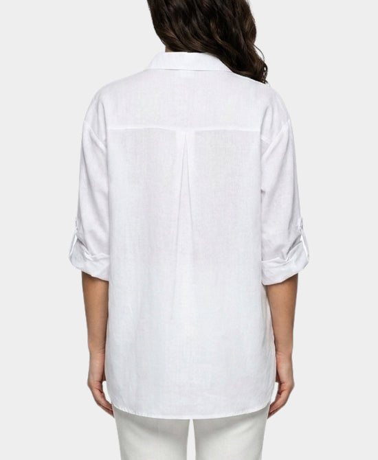 
Blouse w/ Flower & Crystals in WHITE view 2