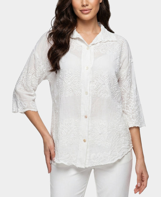 
Embroidered Blouse in WHITE view 1