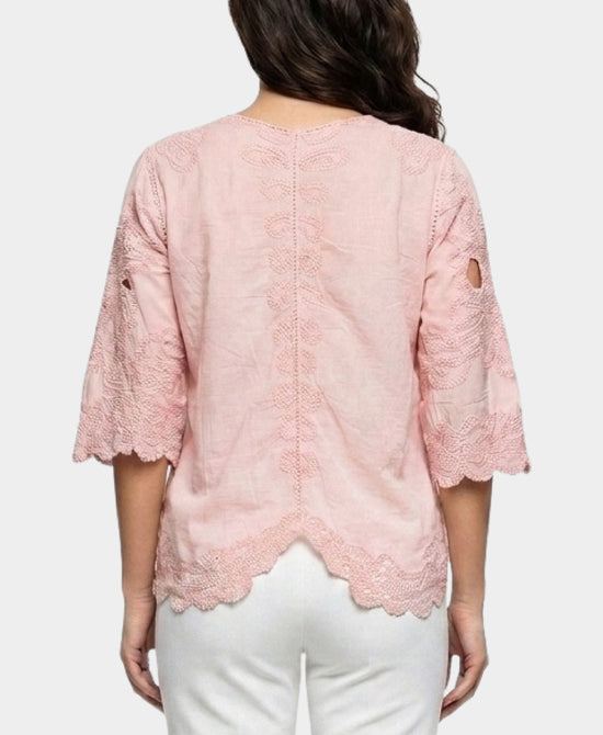 
Embroidered Blouse in PINK view 2