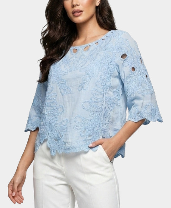 
Embroidered Blouse in BLUE view 1