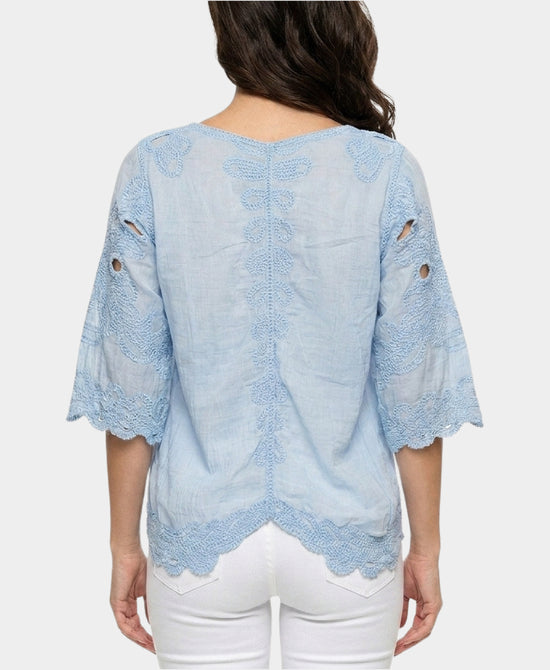 
Embroidered Blouse in BLUE view 2