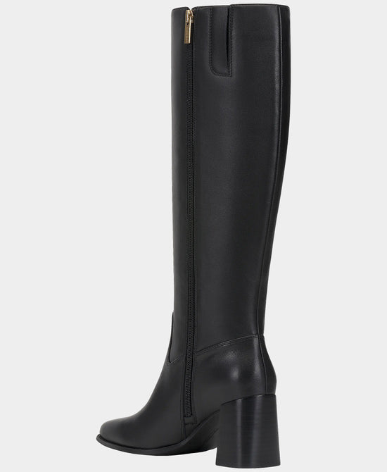 
Leather Knee High Buckle Boot in BLACK view 2