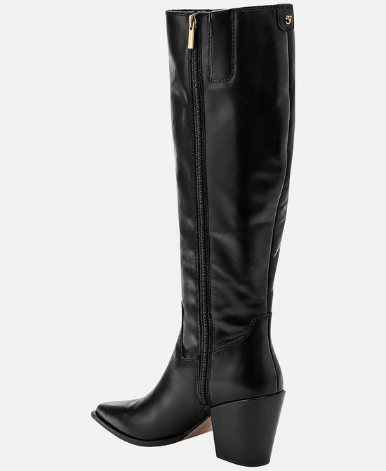 
Leather Knee High Boot in BLACK view 2