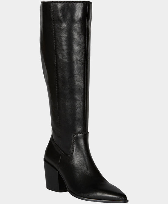 
Leather Knee High Boot in BLACK view 1