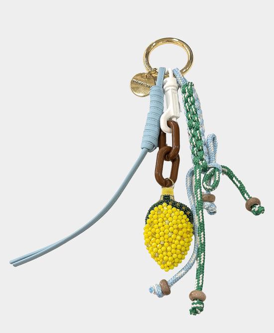 
Beaded Lemon Keychain/Bag Charm in YELLOW view 1
