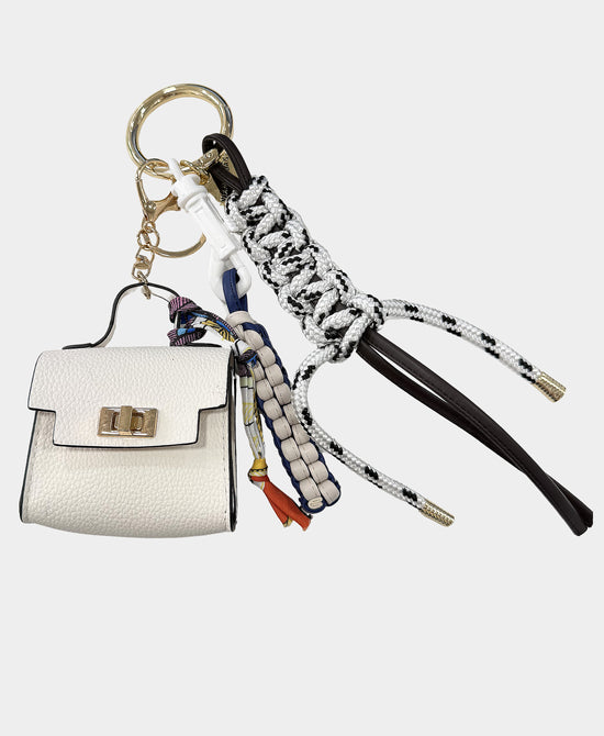 
Mini Bag Keychain/Bag Charm in WHITE view 1
