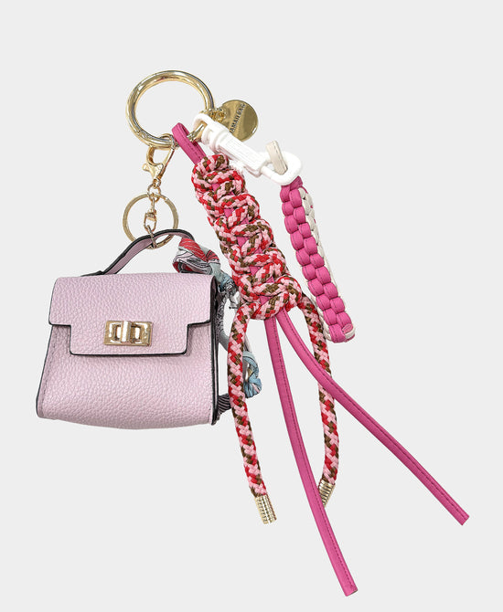 
Mini Bag Keychain/Bag Charm in PINK/PURPLE view 1