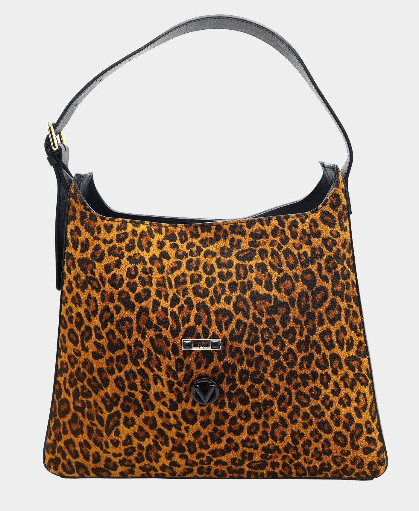 Suede Leopard Print Shoulder Bag view 1
