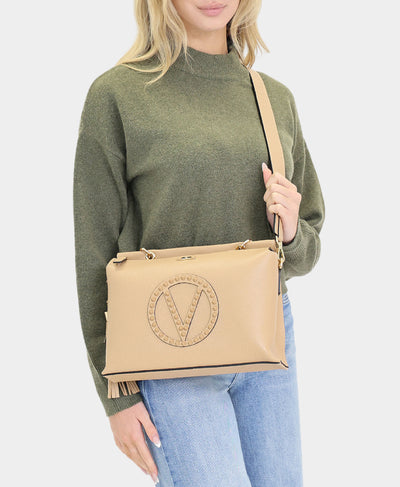 Leather Studded Logo Handbag image 1