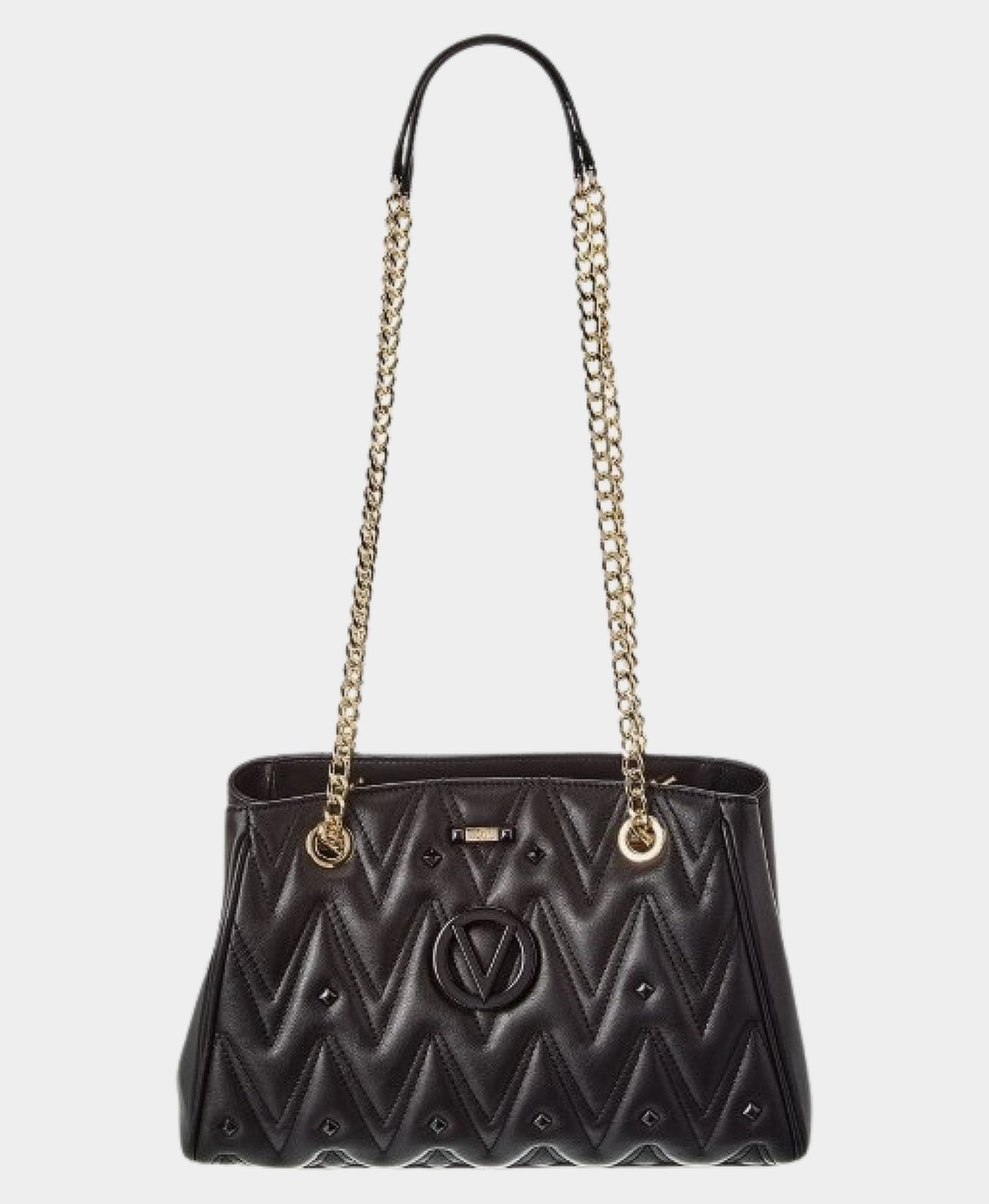 Leather Monogram Shoulder Bag w/ Studs view 1