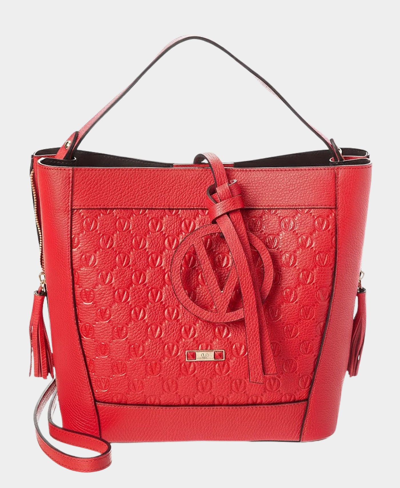 Leather Monogram Handbag w/ Medallion view 1