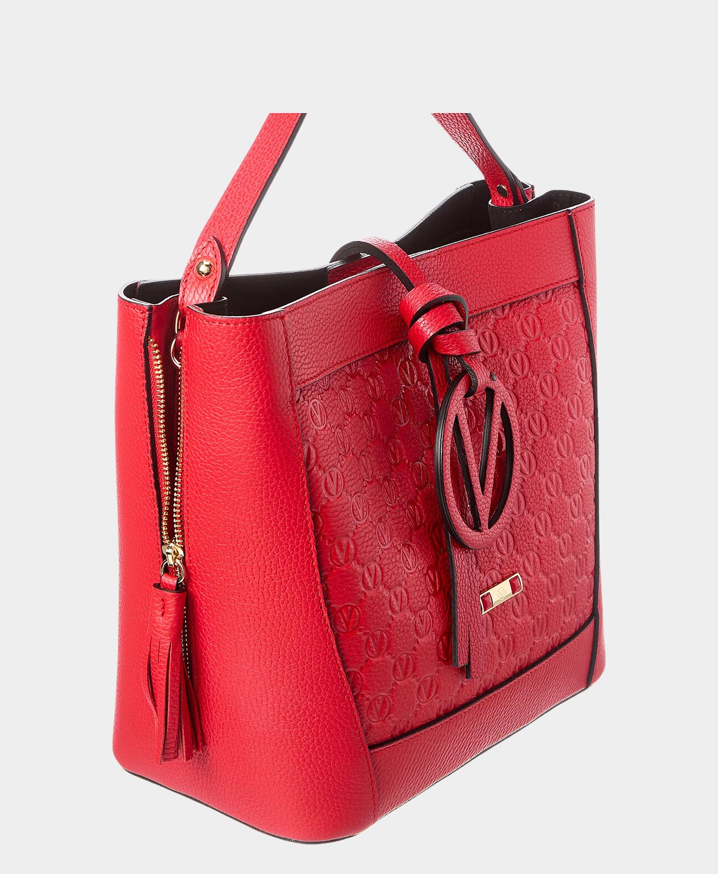 Leather Monogram Handbag w/ Medallion view 2