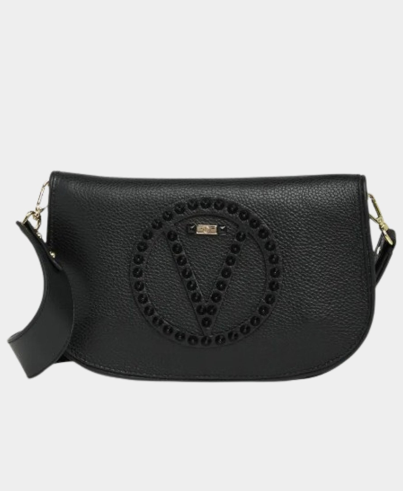 Leather Crossbody Bag w/ Studded Logo view 1