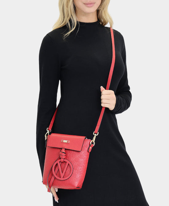 Leather Monogram Crossbody Bag w/ Medallion view 