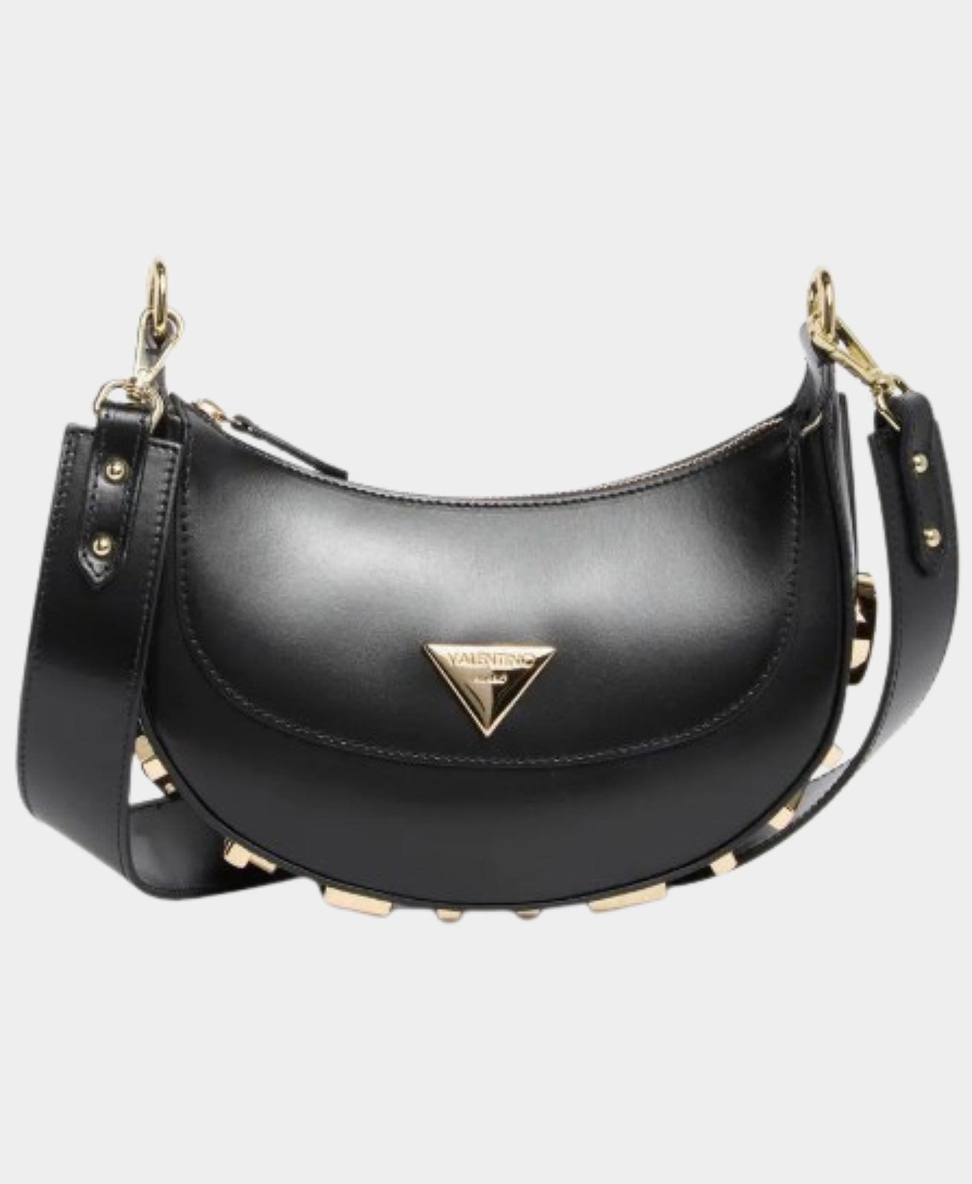 Leather Crossbody Bag w/ Metal Logo view 1