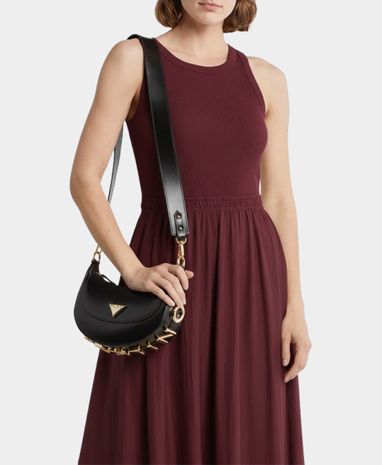 Leather Crossbody Bag w/ Metal Logo view 