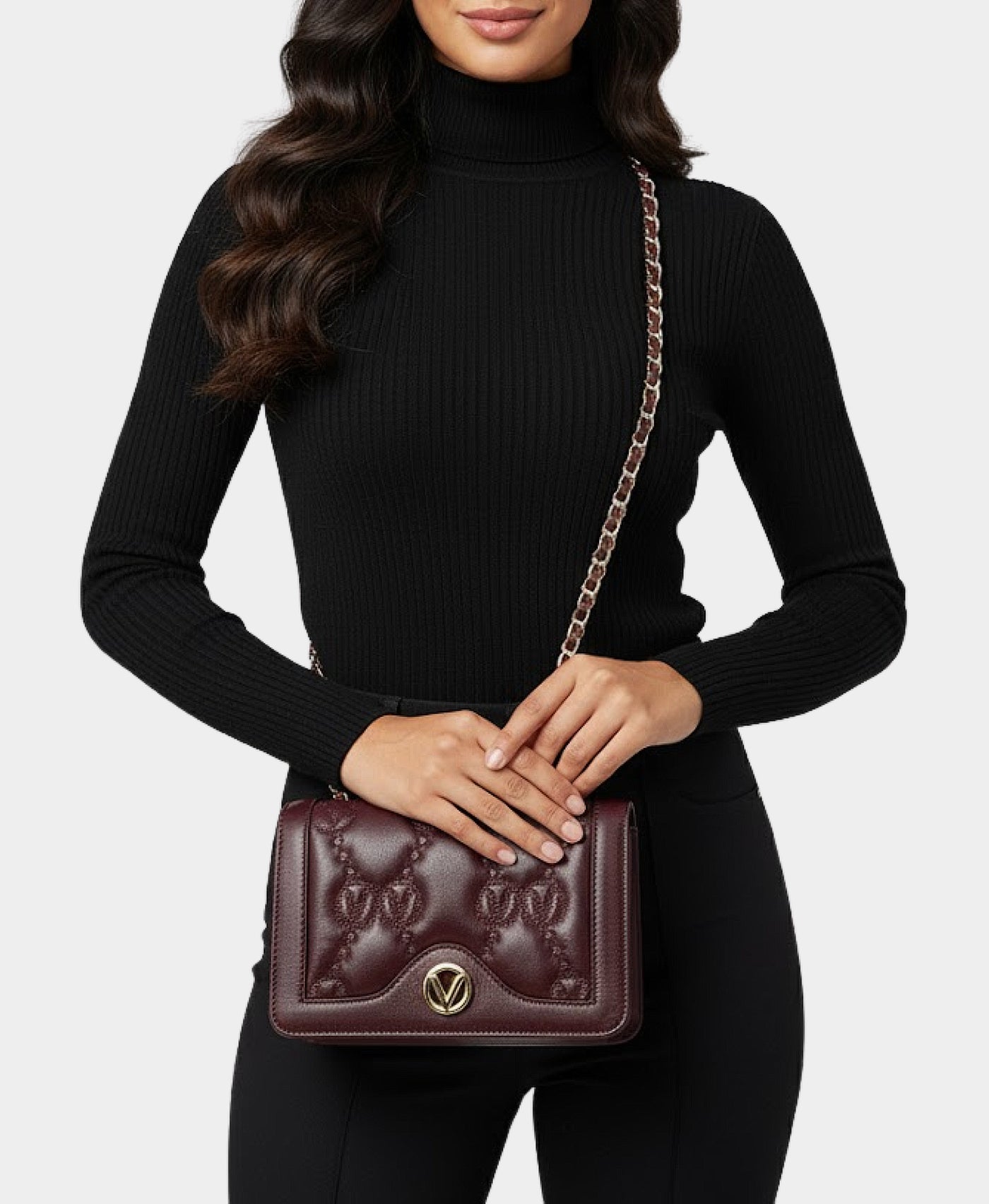Leather Monogram Logo Crossbody Bag view 1