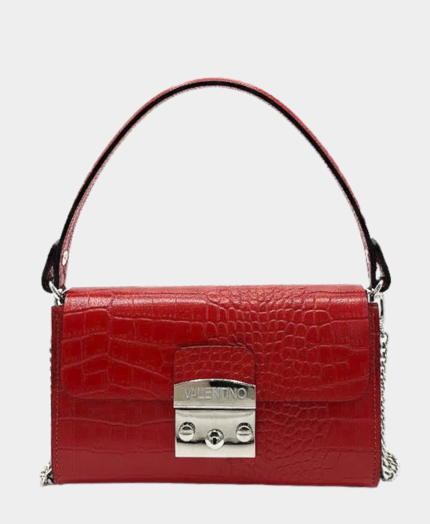 Leather Croc-Print Crossbody Bag view 2