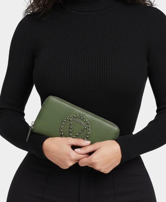 Leather Wallet w/ Studded Logo view 