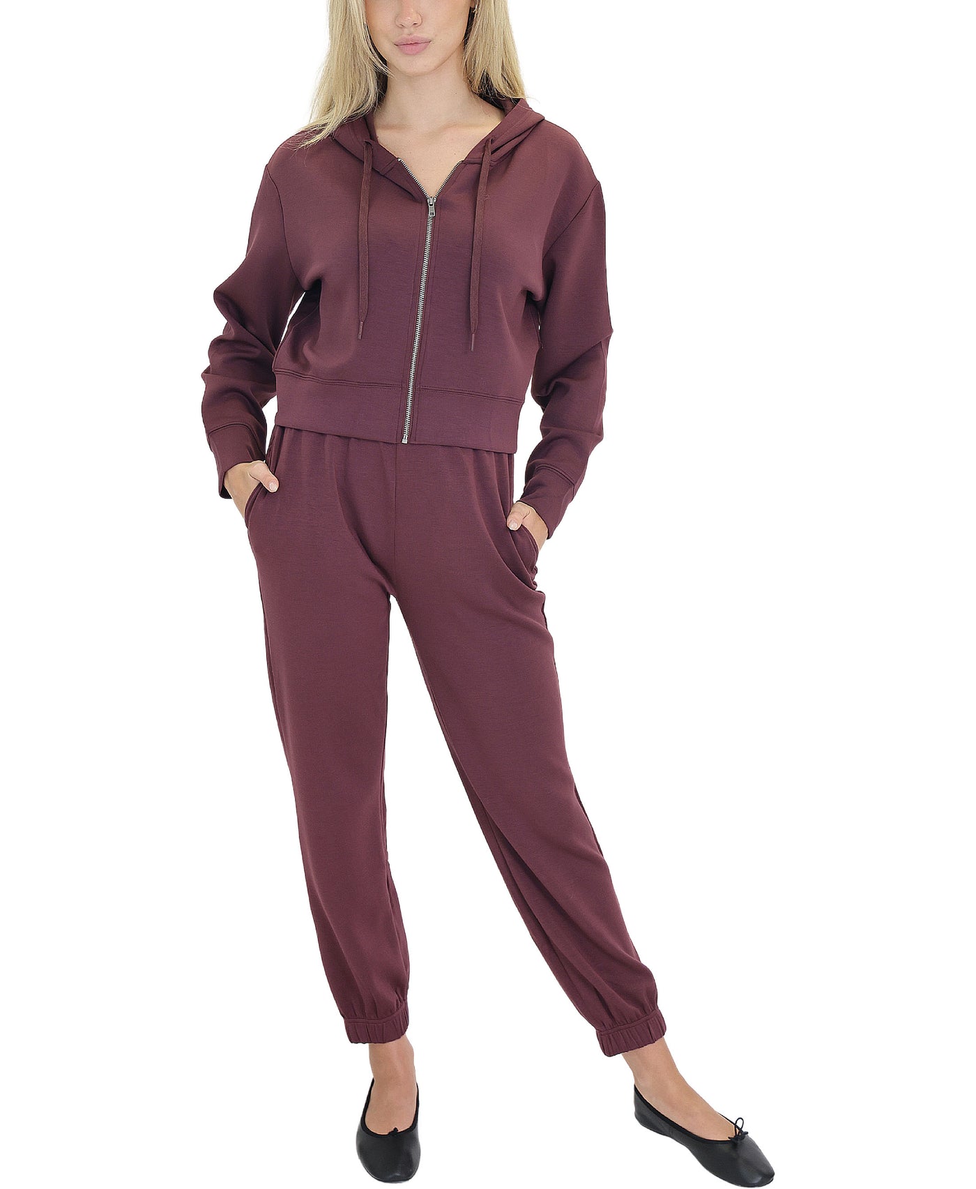 Cloud Fleece Crop Zip Front Hoodie view 2