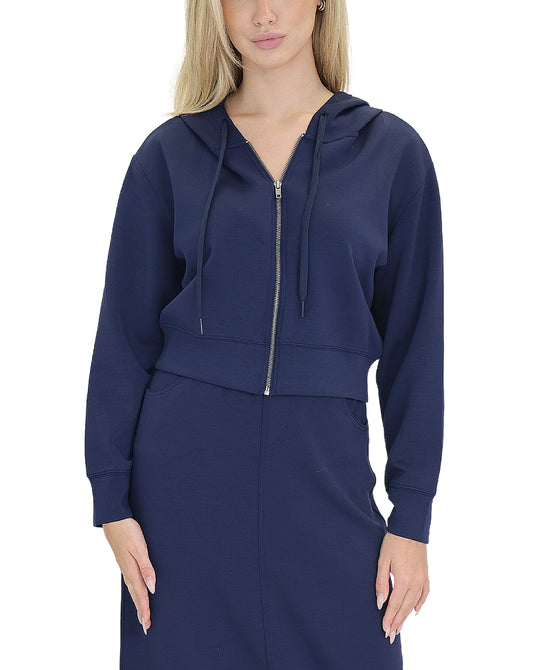 Cloud Fleece Crop Zip Front Hoodie view 