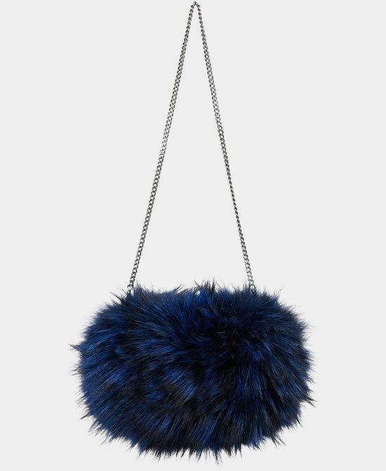 
Fox Fur Crossbody Bag/Hand Muff Warmer in ROYAL BLUE view 2