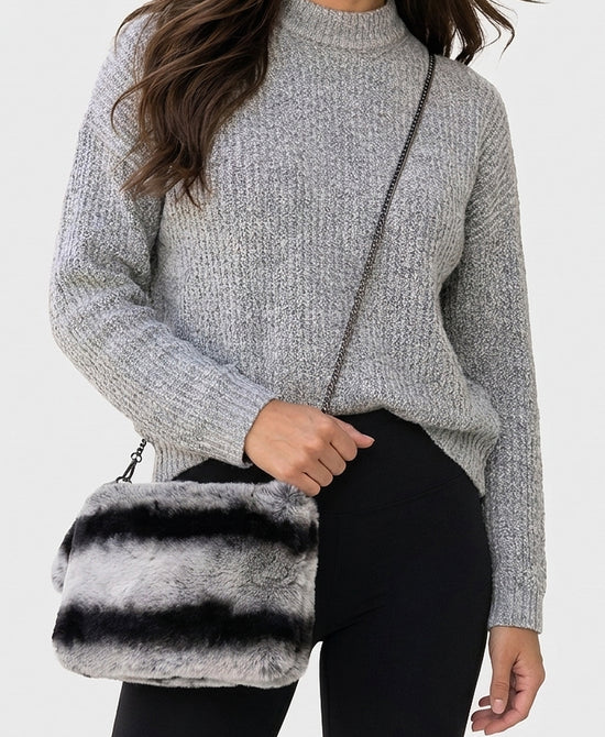 
Fur Crossbody Bag/Wristlet in CHINCHILLA view 1