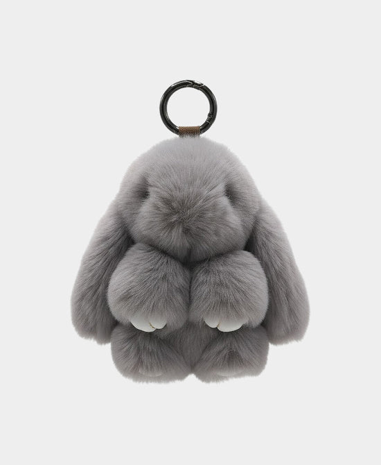
Fur Bunny Bag Charm/Key Chain in GREY view 1