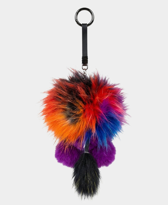 
Fur Lion Bag Charm/Key Chain in PURPLE MULTI view 2