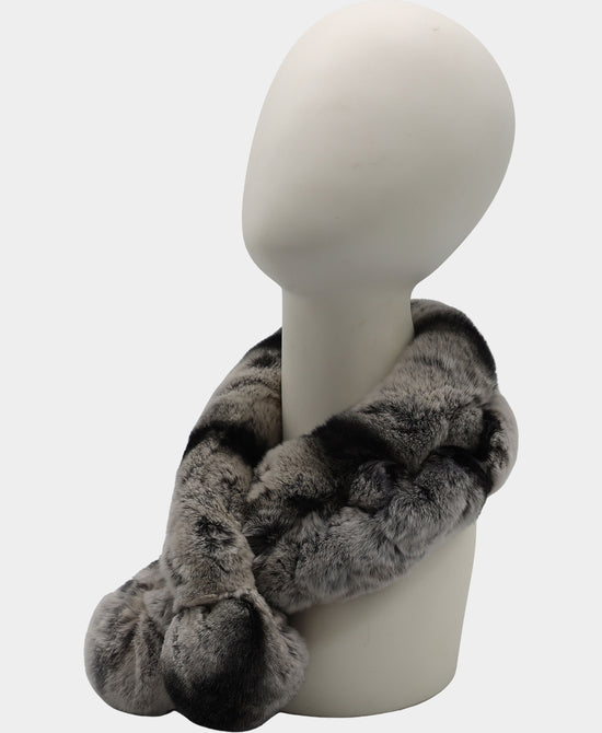 Fur Pull Thru Scarf w/ Poms view 