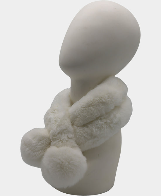Fur Pull Thru Scarf w/ Poms view 