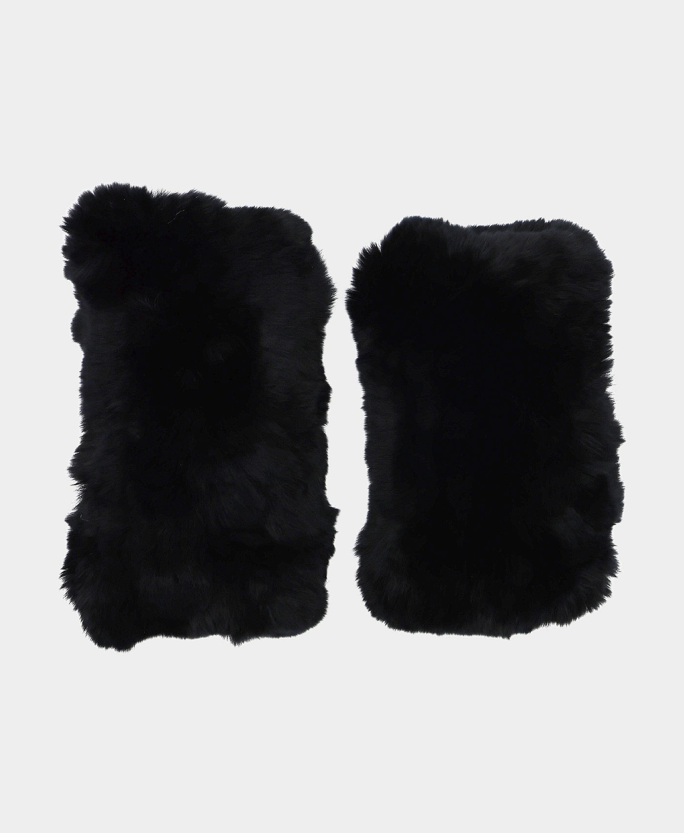 Knitted Fur Fingerless Gloves view 1