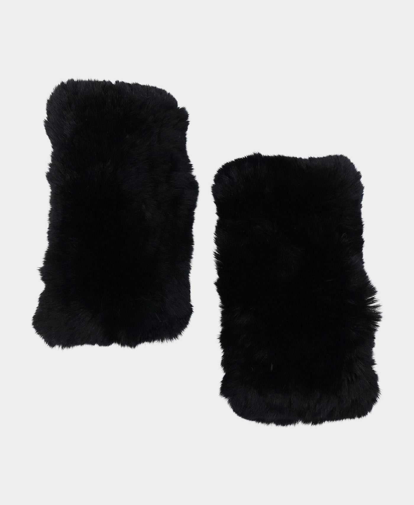 Knitted Fur Fingerless Gloves view 2