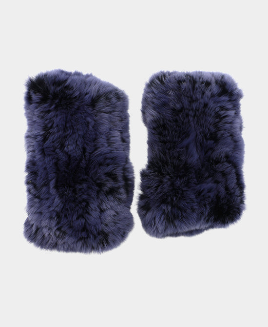 Knitted Fur Fingerless Gloves view 