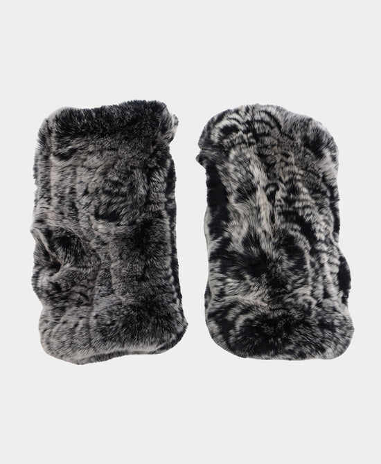 Knitted Fur Fingerless Gloves view 