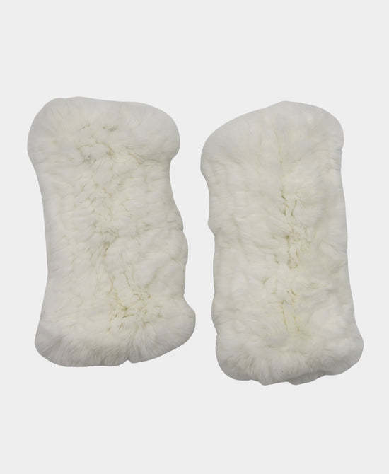 Knitted Fur Fingerless Gloves view 