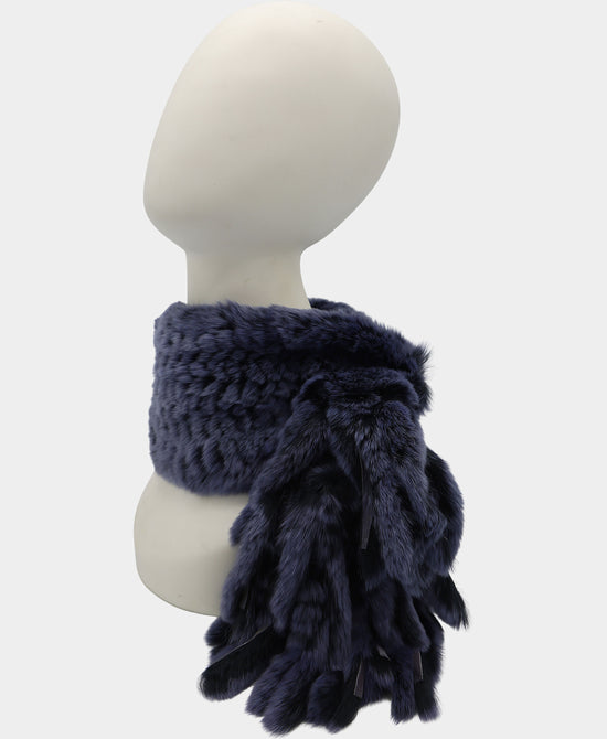 Fur Pull Thru Scarf w/ Fringe view 