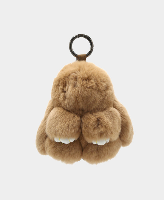 
Fur Bunny Bag Charm/Key Chain in CAMEL view 1