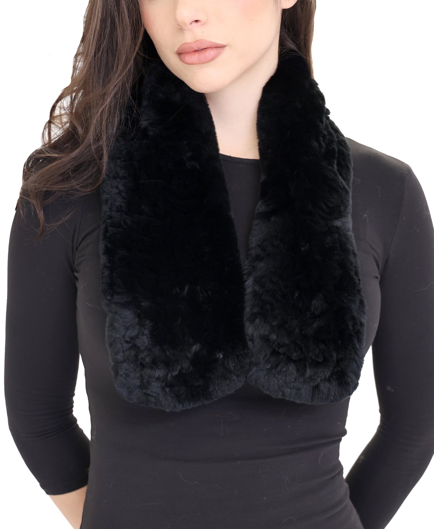 Fur Scarf w/ Rosette view 1