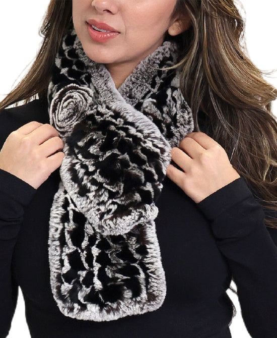 Fur Scarf w/ Rosette view 