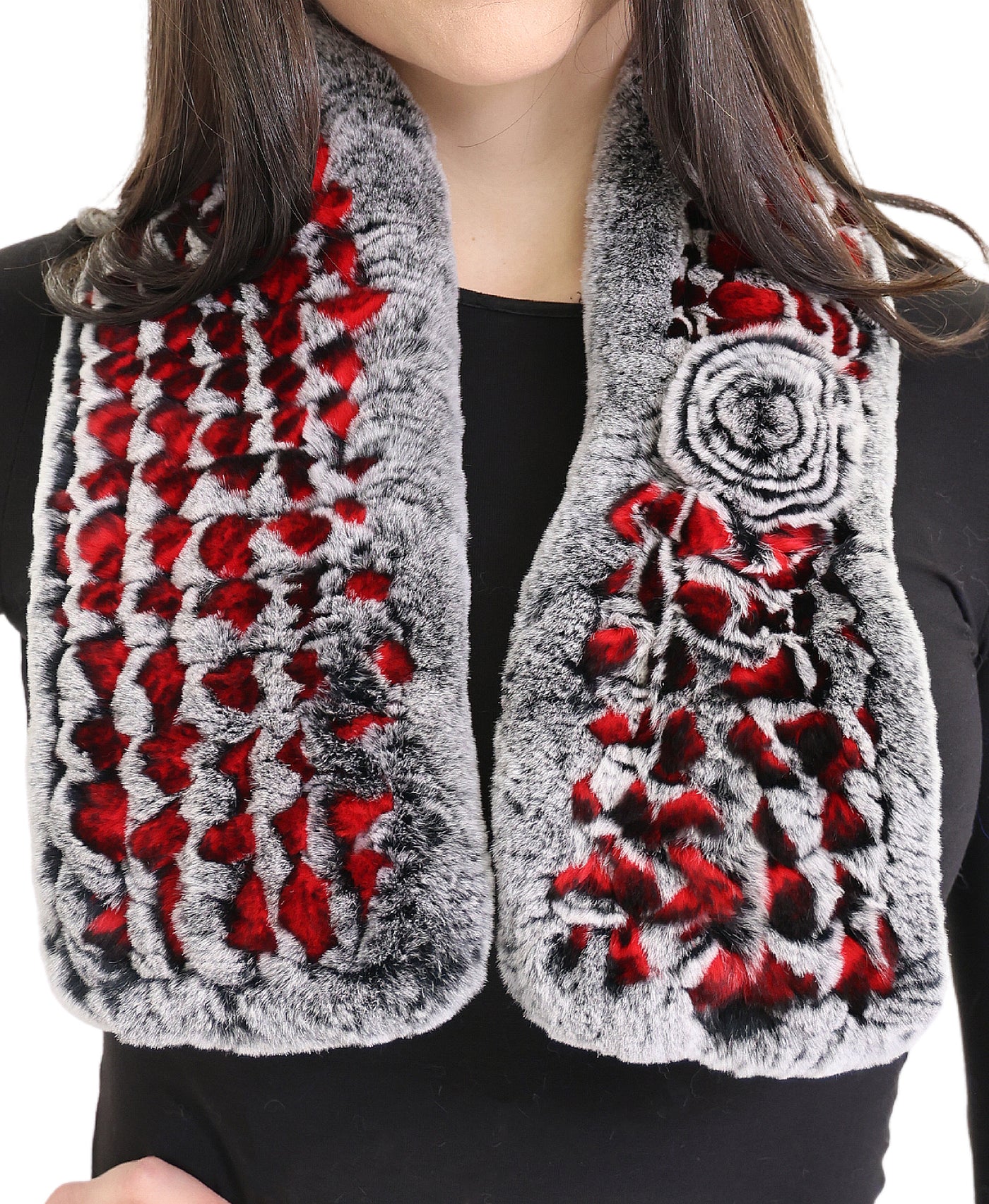 Fur Scarf w/ Rosette view 1