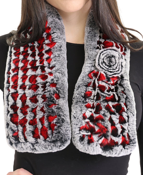 Fur Scarf w/ Rosette view 