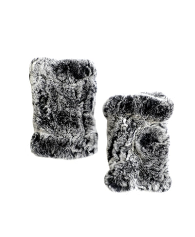 Knitted Fur Fingerless Gloves image 1