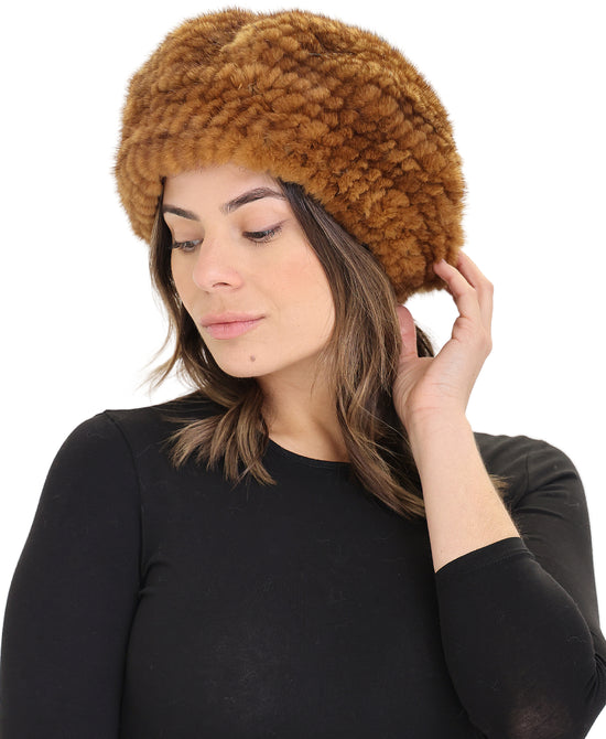 Knitted Mink Fur Beret view 